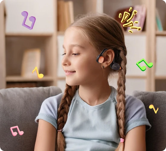 girl wearing headphones