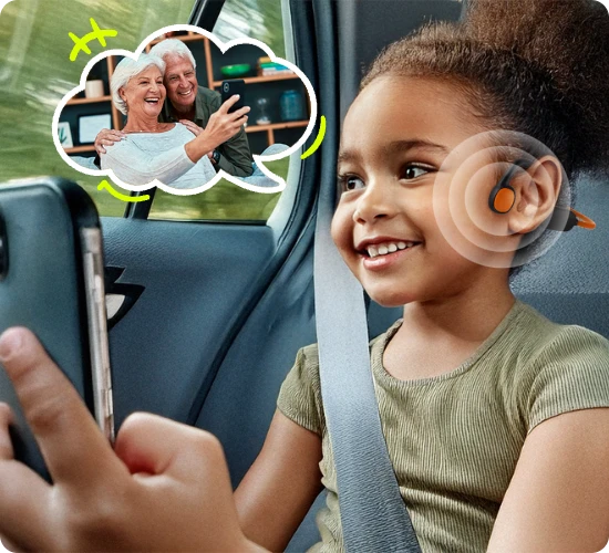 little girl video chat with grandparents